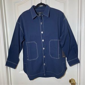 Forever 21 Oversized Navy Blue Utility Jacket Small